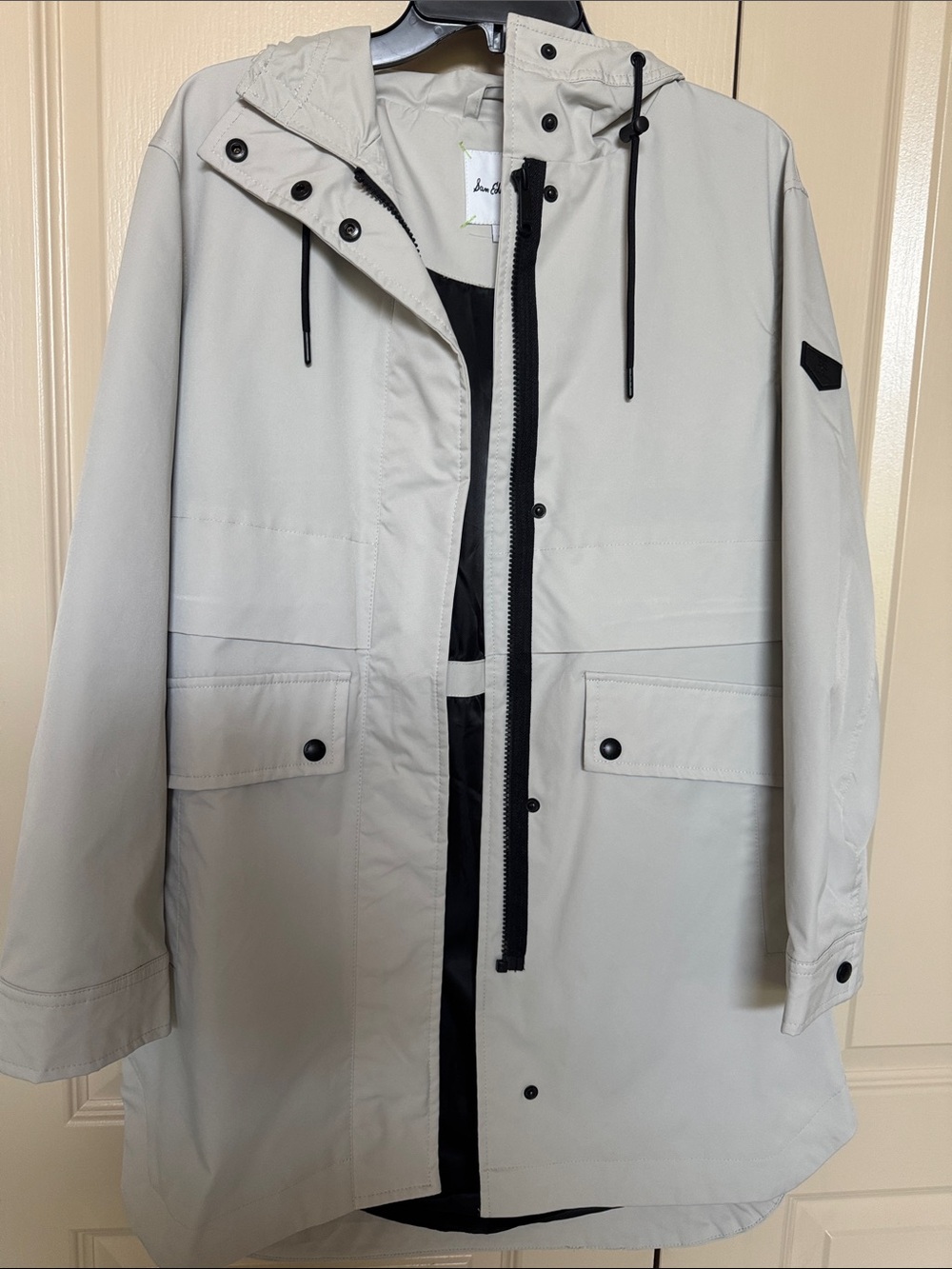 Sam Edelman Light Gray Hooded Raincoat